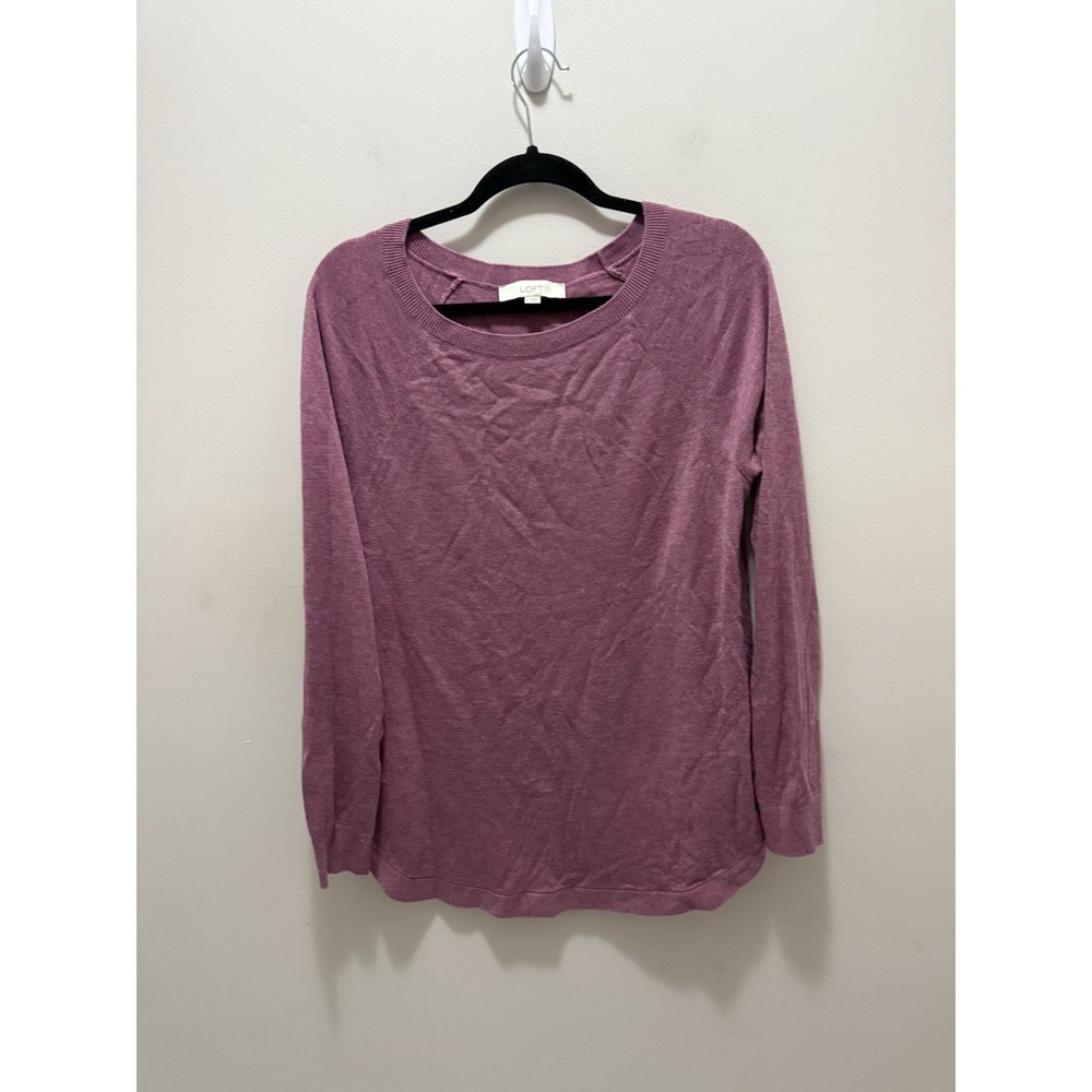 LOFT Purple Long Sleeve Lightweight Knit Sweater Top – Women's Size Large L